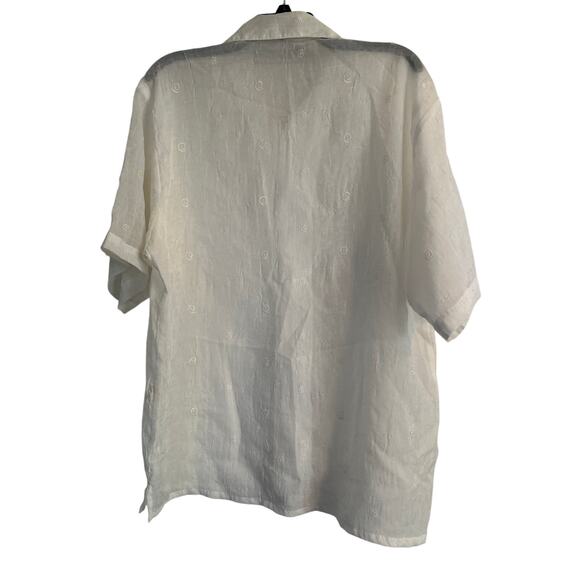 GUC Rodelli Uomo Vintage White Semi Sheer Men's Shirt Polyester/Rayon Size Med - Picture 2 of 5